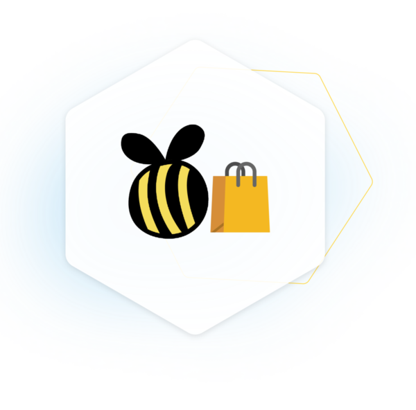Bee with a shopping bag avatar