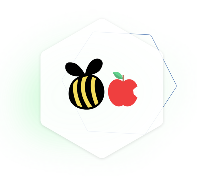 Bee beside an apple avatar