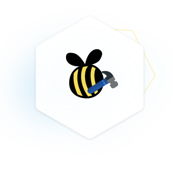 Bee holding a hammer avatar