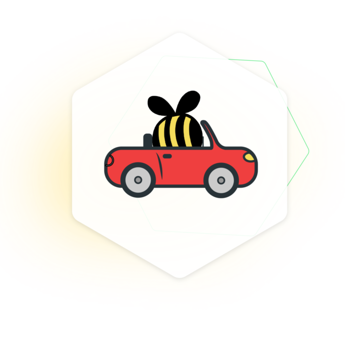 Bee riding a car avatar